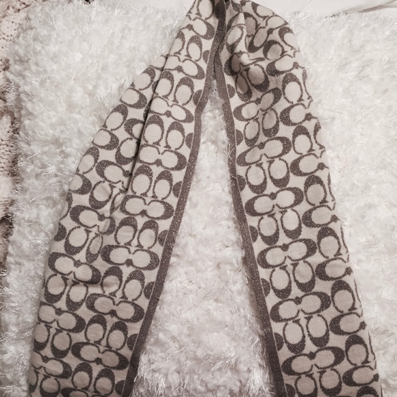 Silver Shimmer & Cream Reversible Coach Scarf - Picture 2 of 3
